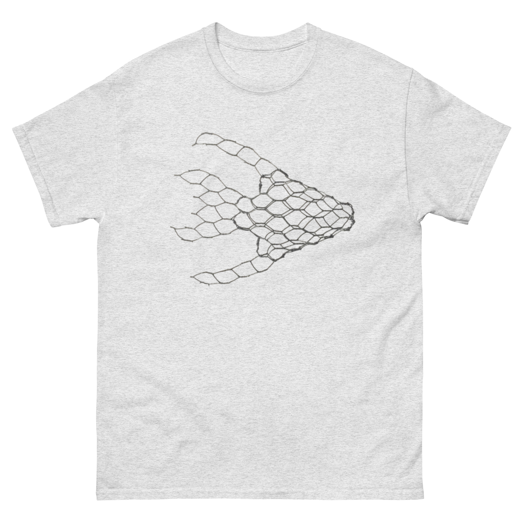 unisex-classic-tee-ash-front-68c7de4ad7d6e.jpg ChickenWired Angel fish sculpture T-shirt - Image 5