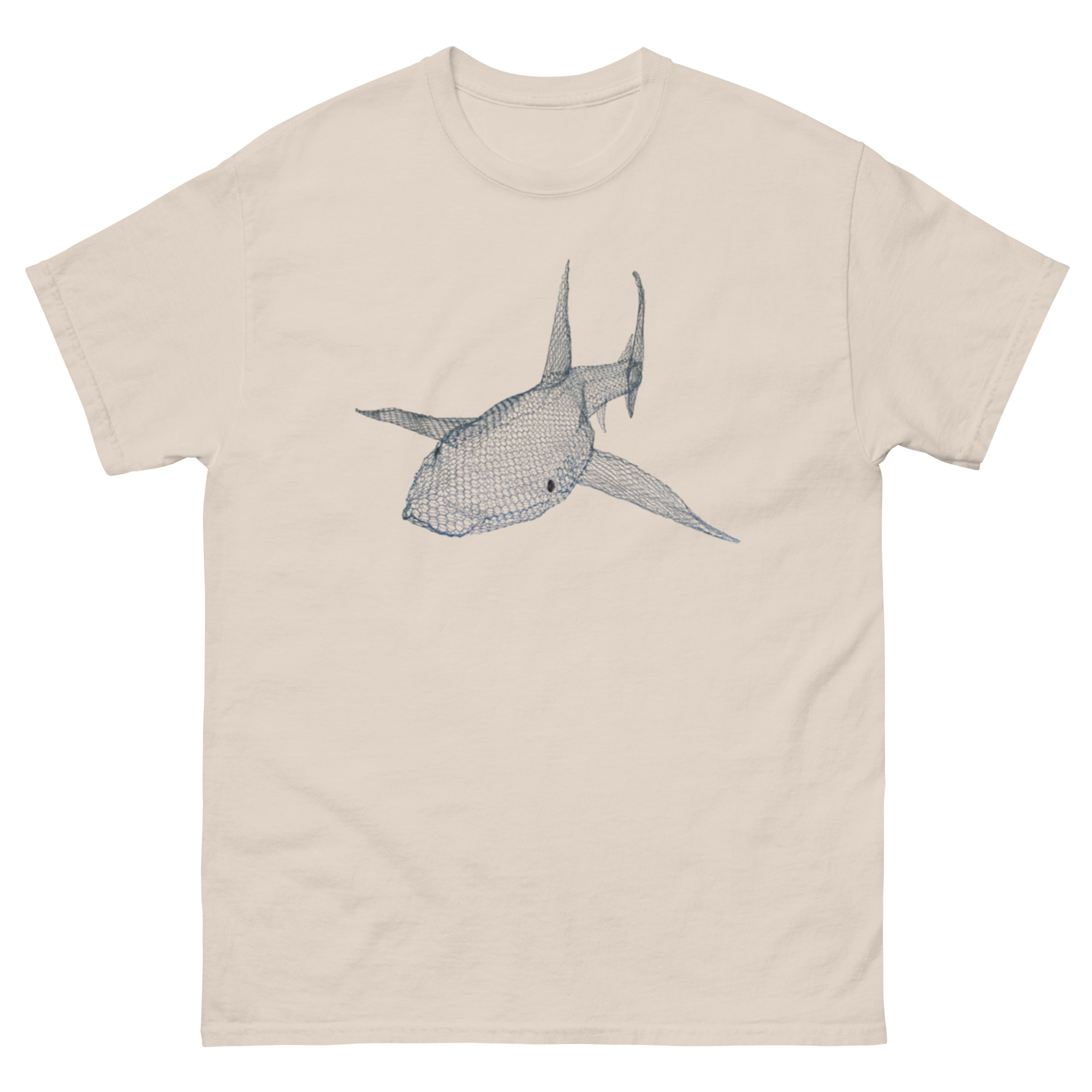 unisex-classic-tee-natural-front-68c7e000f3161.jpg ChickenWired Shark sculpture T-shirt - Image 4
