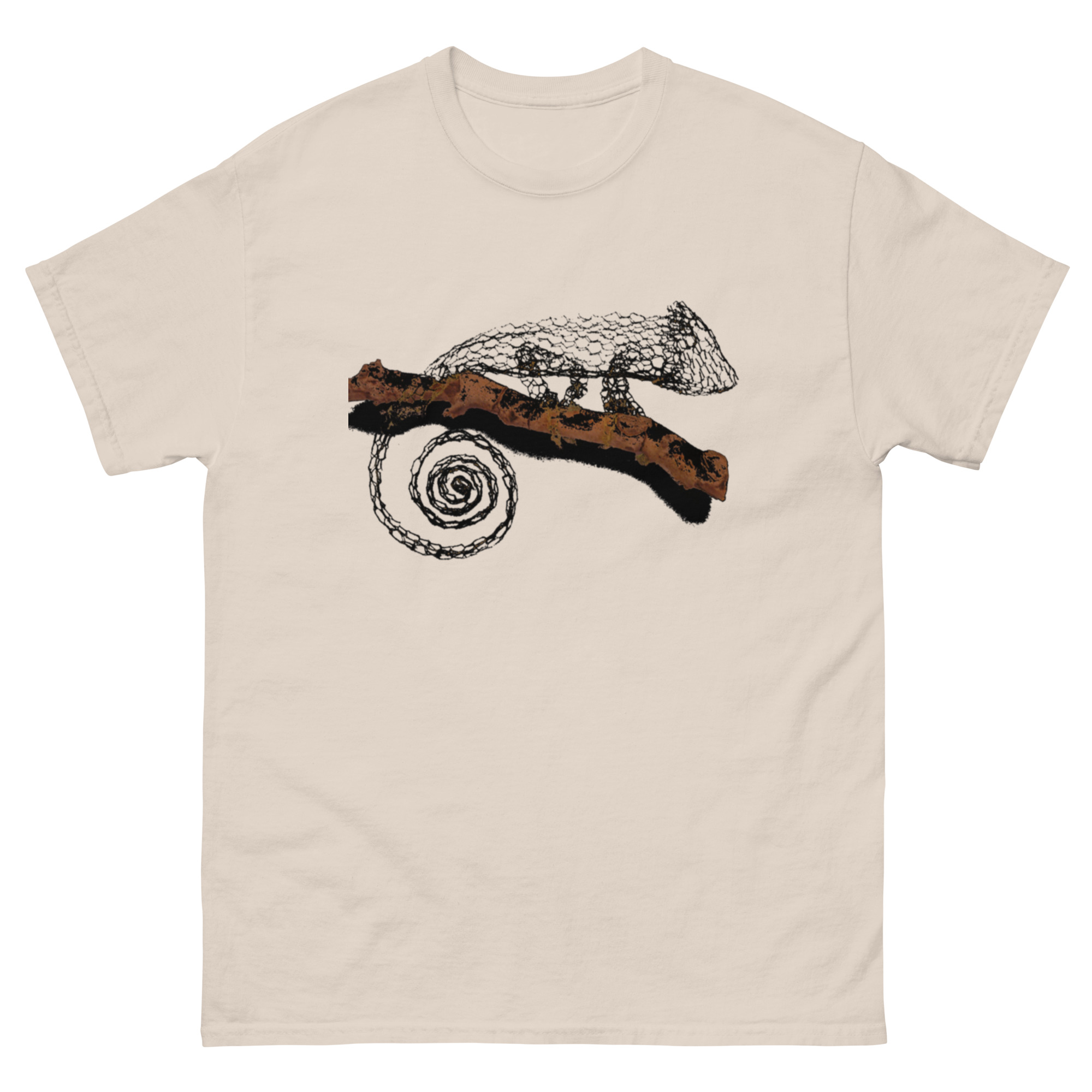 unisex-classic-tee-natural-front-68c7e06e473da.jpg ChickenWired Chameleon T-shirt - Image 4