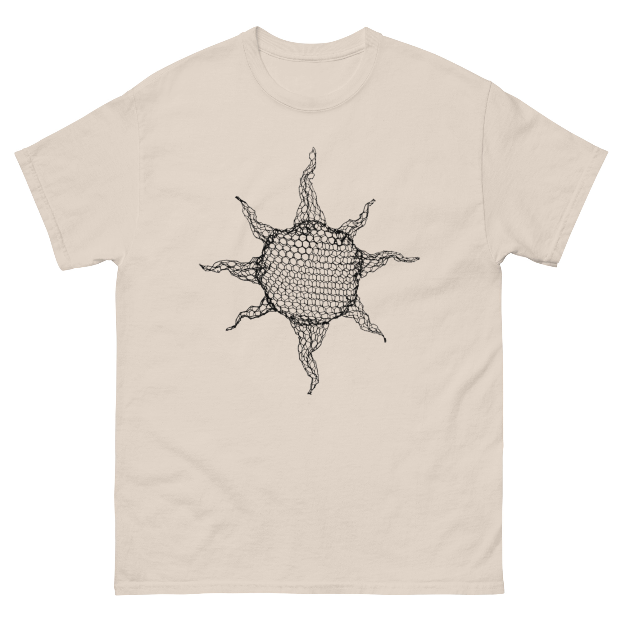 unisex-classic-tee-natural-front-68c7eb9e387eb.jpg ChickenWired Sun sculpture T-shirt - Image 5
