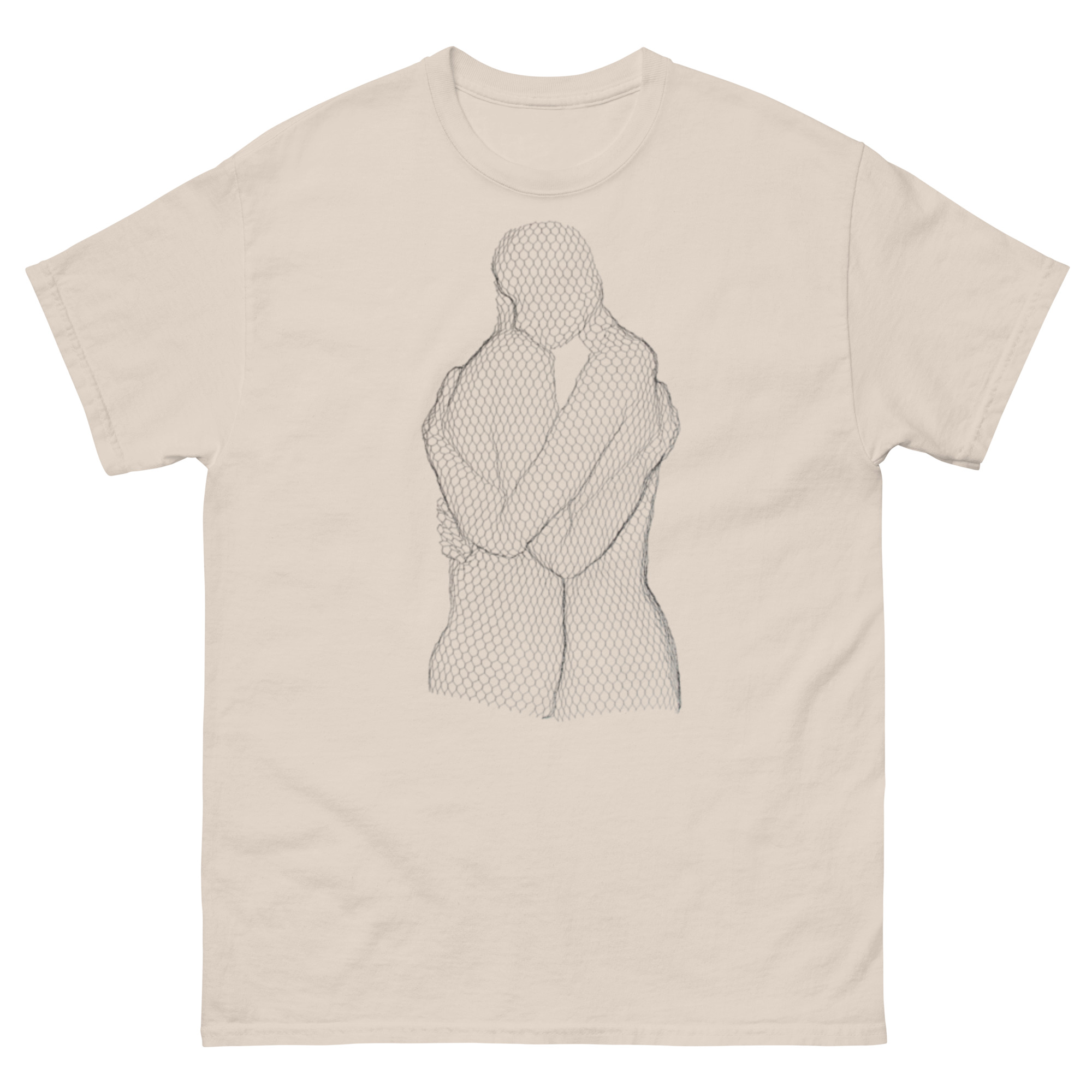 unisex-classic-tee-natural-front-68c7ec27d8489.jpg ChickenWired Peace sculpture T-shirt - Image 3