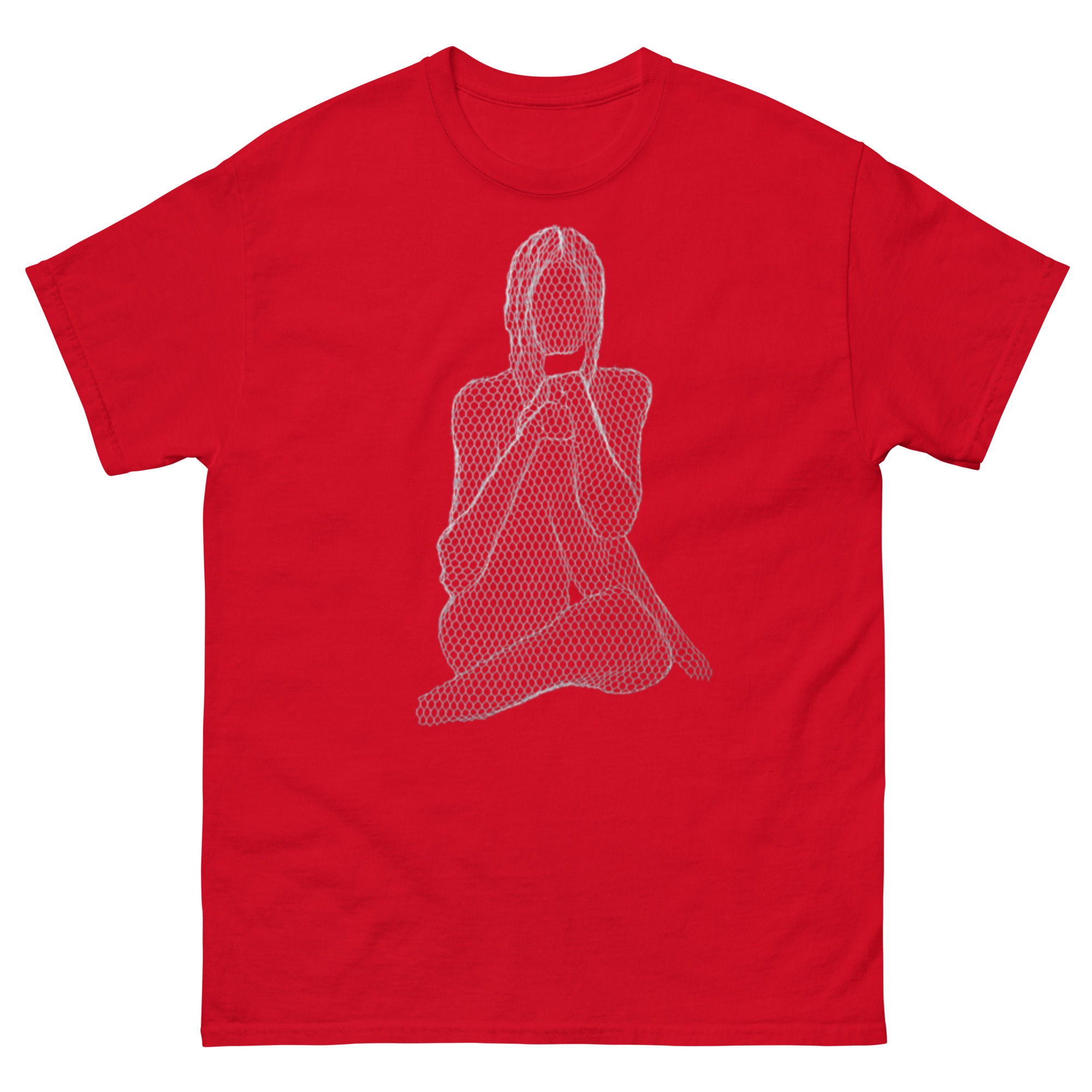 unisex-classic-tee-red-front-68c818a434052.jpg ChickenWired Jennifer sculpture T-shirt - Dark T-shirt style - Image 3
