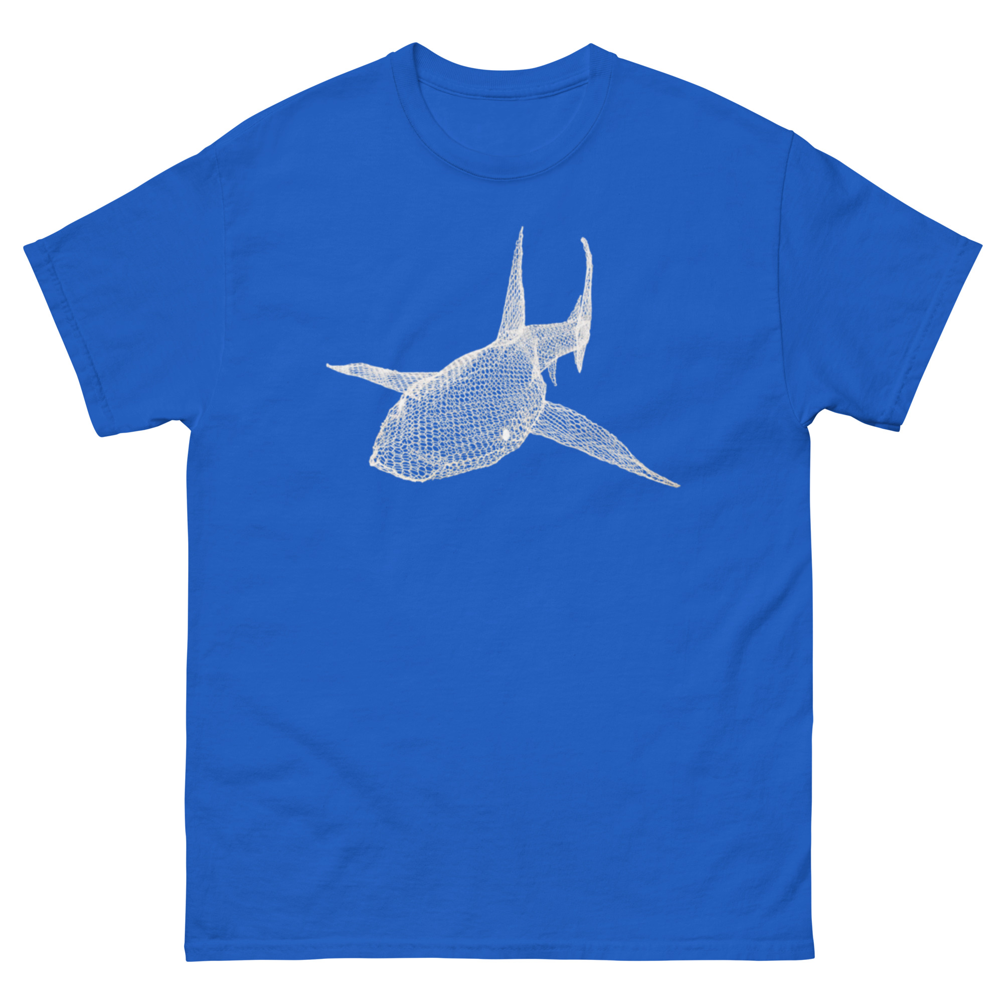 unisex-classic-tee-royal-front-68c816a49fd26.jpg ChickenWired Shark sculpture T-shirt - Dark T-shirt style - Image 6