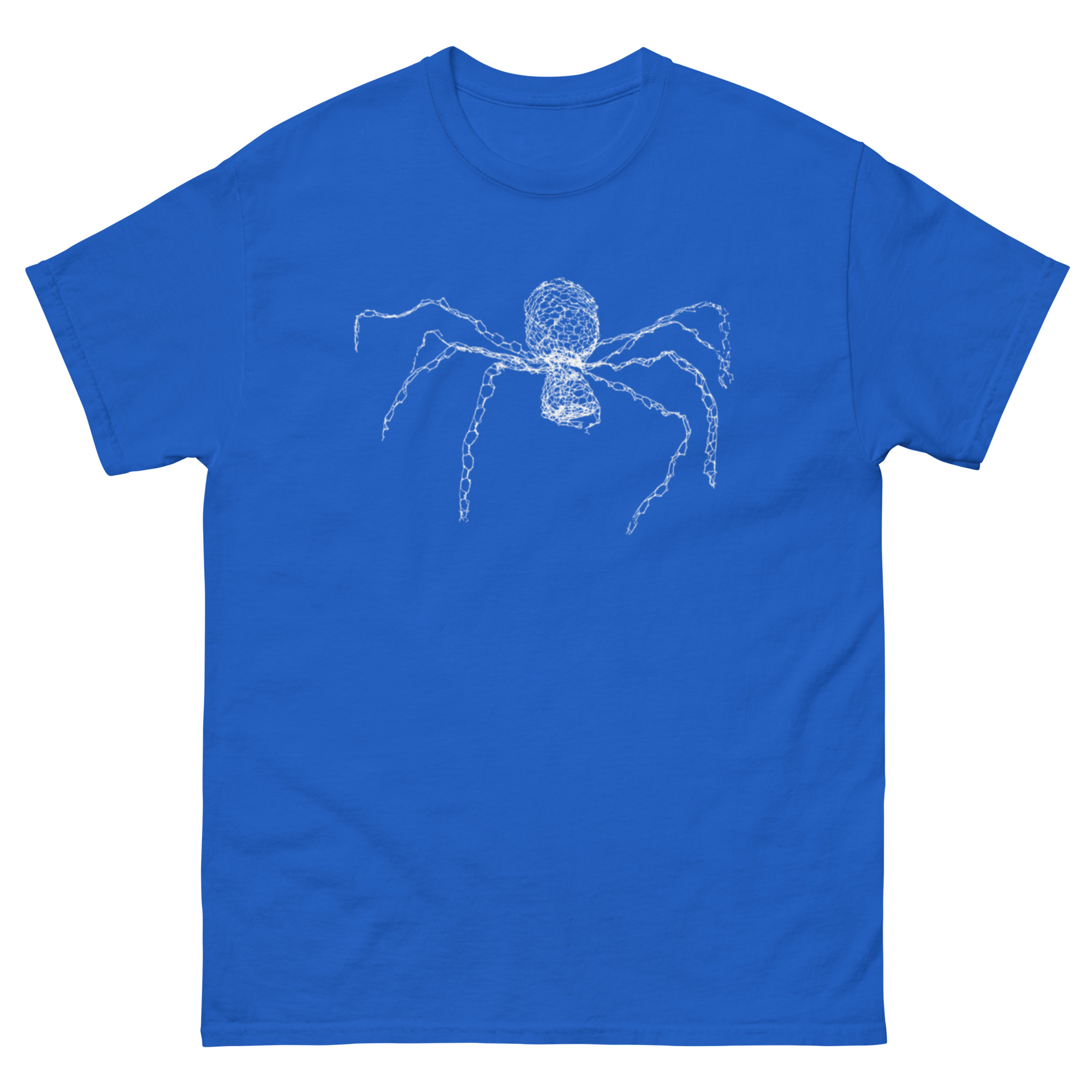 unisex-classic-tee-royal-front-68c819f94d4b1.jpg ChickenWired Spider sculpture T-shirt - Dark T-shirt style - Image 5