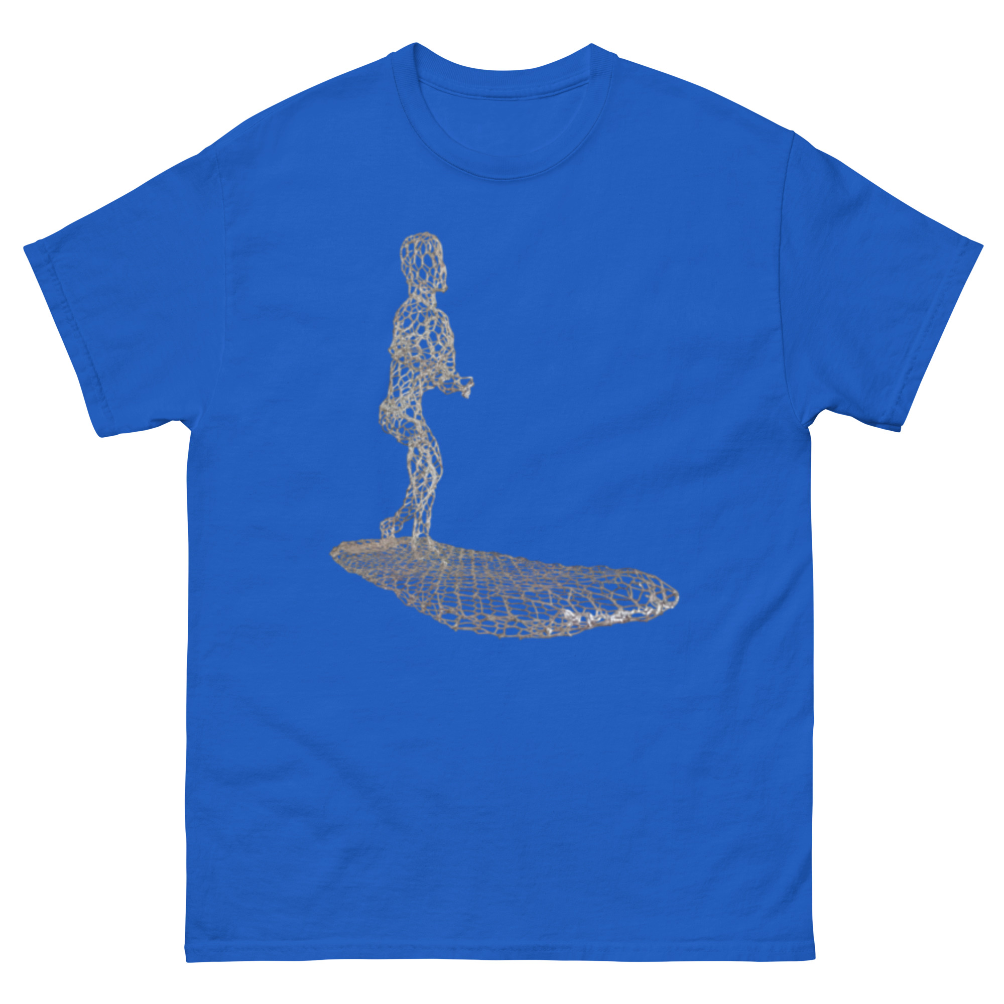 unisex-classic-tee-royal-front-68c81adb59338.jpg ChickenWired Surfer sculpture T-shirt - Dark T-shirt style - Image 4
